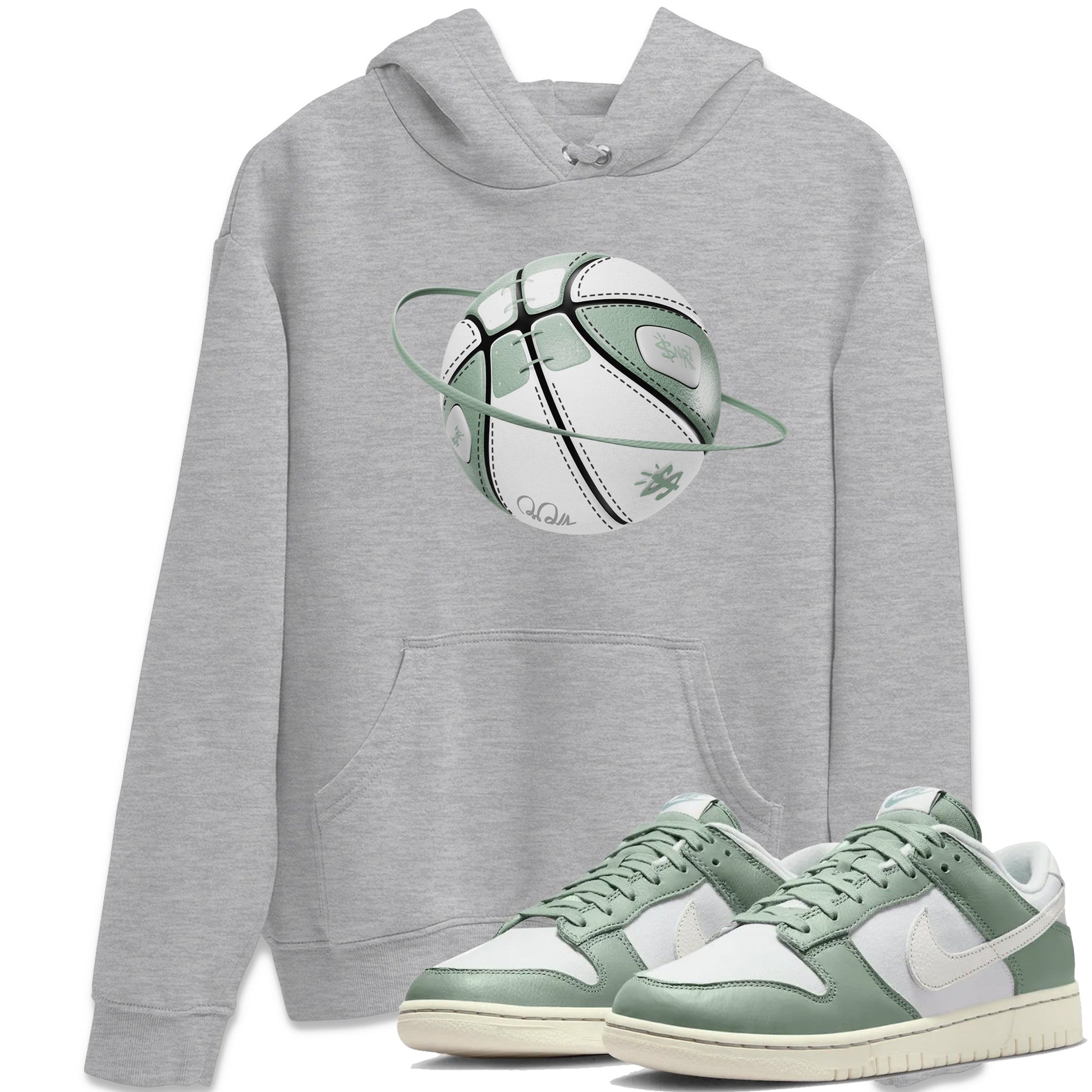 Dunk Mica Green Sneaker Match Tees Basketball Planet Sneaker Tees Dunk Low Mica Green Sneaker Release Tees Unisex Shirts Heather Grey 1