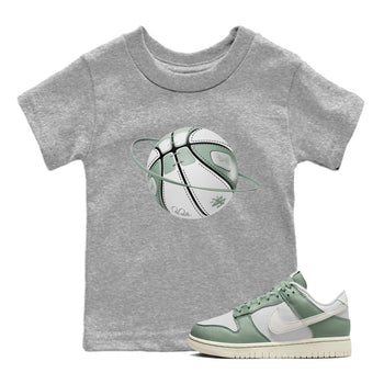 Dunk Mica Green Sneaker Match Tees Basketball Planet Sneaker Tees Dunk Low Mica Green Sneaker Release Tees Kids Shirts Heather Grey 1