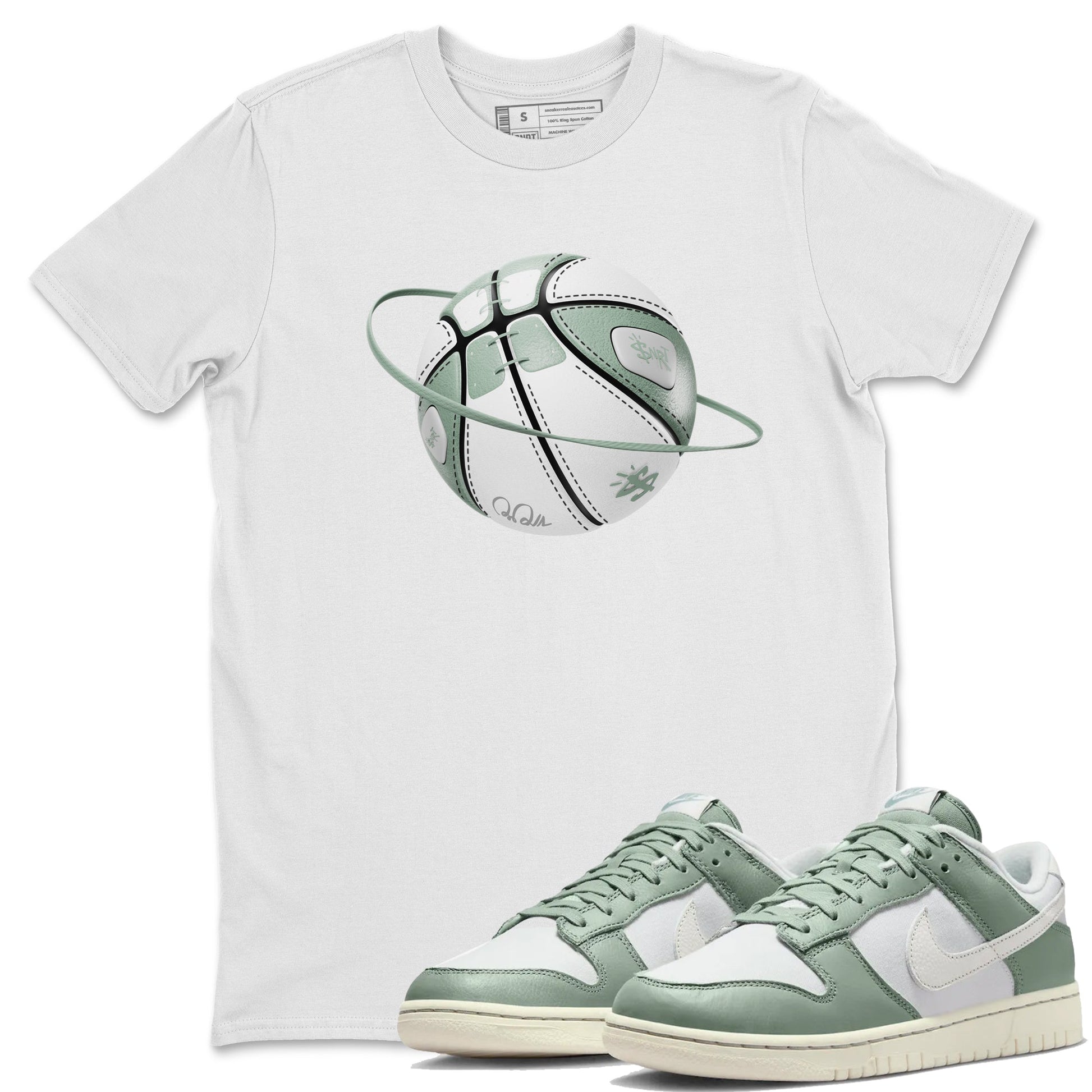 Dunk Mica Green Sneaker Match Tees Basketball Planet Sneaker Tees Dunk Low Mica Green Sneaker Release Tees Unisex Shirts White 1