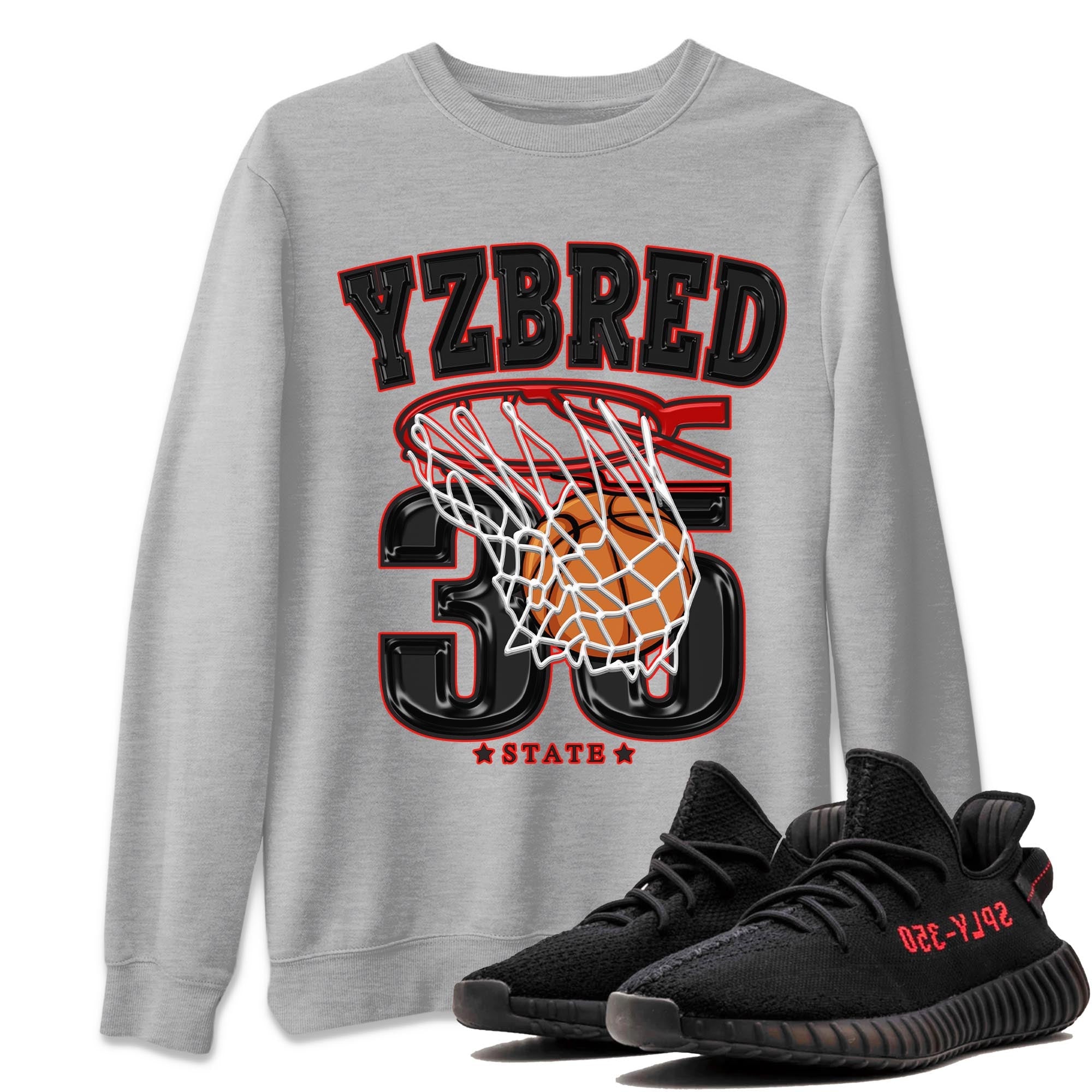 Yeezy 350 Bred shirt to match jordans Basketball sneaker tees Yeezy Boost 350 V2 Bred SNRT Sneaker Release Tees Unisex Heather Grey 1 T-Shirt
