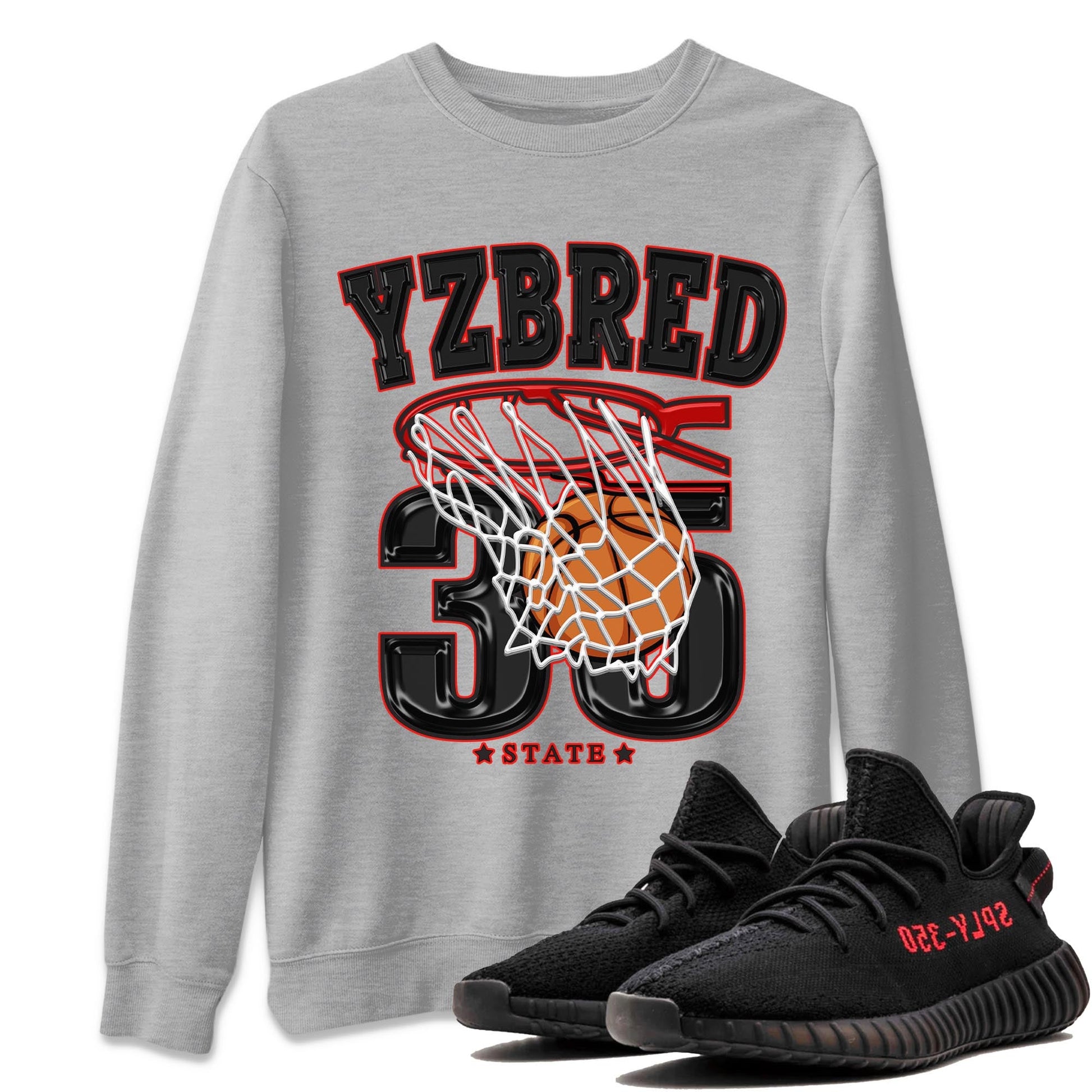 Yeezy 350 Bred shirt to match jordans Basketball sneaker tees Yeezy Boost 350 V2 Bred SNRT Sneaker Release Tees Unisex Heather Grey 1 T-Shirt