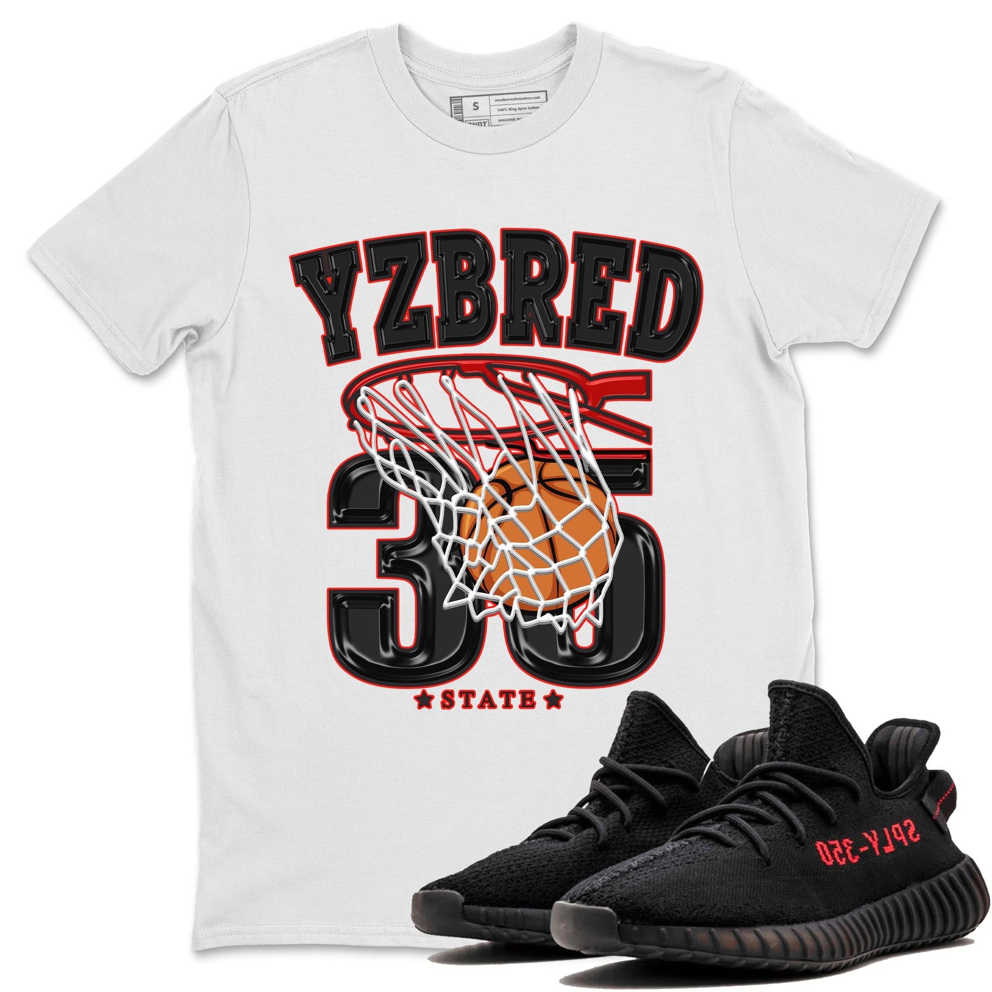 Yeezy 350 Bred shirt to match jordans Basketball sneaker tees Yeezy Boost 350 V2 Bred SNRT Sneaker Release Tees Unisex White 1 T-Shirt