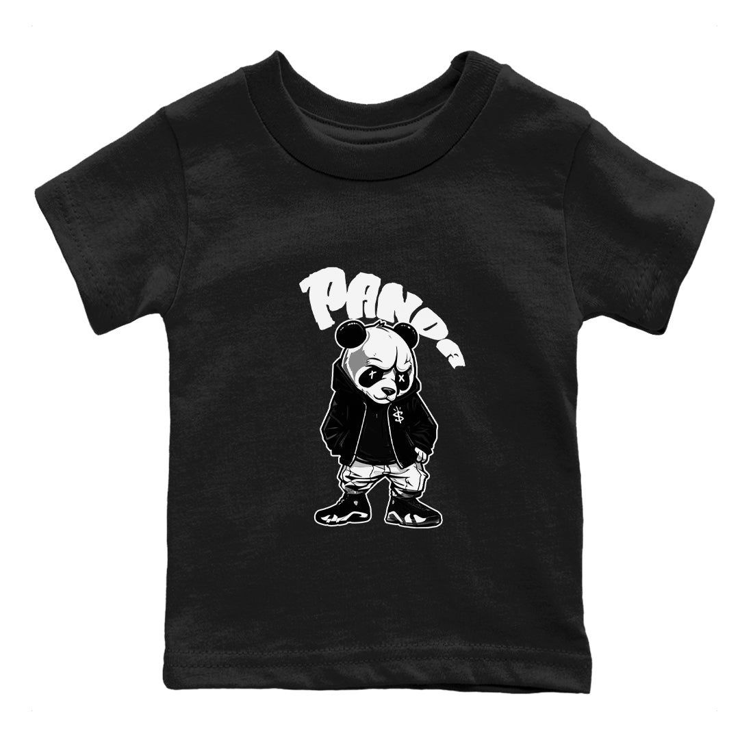14s Panda shirt to match jordans Bastard Panda sneaker tees Air Jordan 14 Panda SNRT Sneaker Release Tees Baby Toddler Black 2 T-Shirt