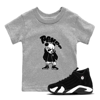 14s Panda shirt to match jordans Bastard Panda sneaker tees Air Jordan 14 Panda SNRT Sneaker Release Tees Baby Toddler Heather Grey 1 T-Shirt