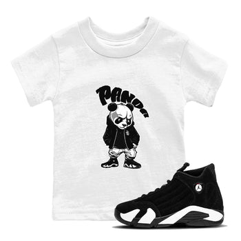 14s Panda shirt to match jordans Bastard Panda sneaker tees Air Jordan 14 Panda SNRT Sneaker Release Tees Baby Toddler White 1 T-Shirt