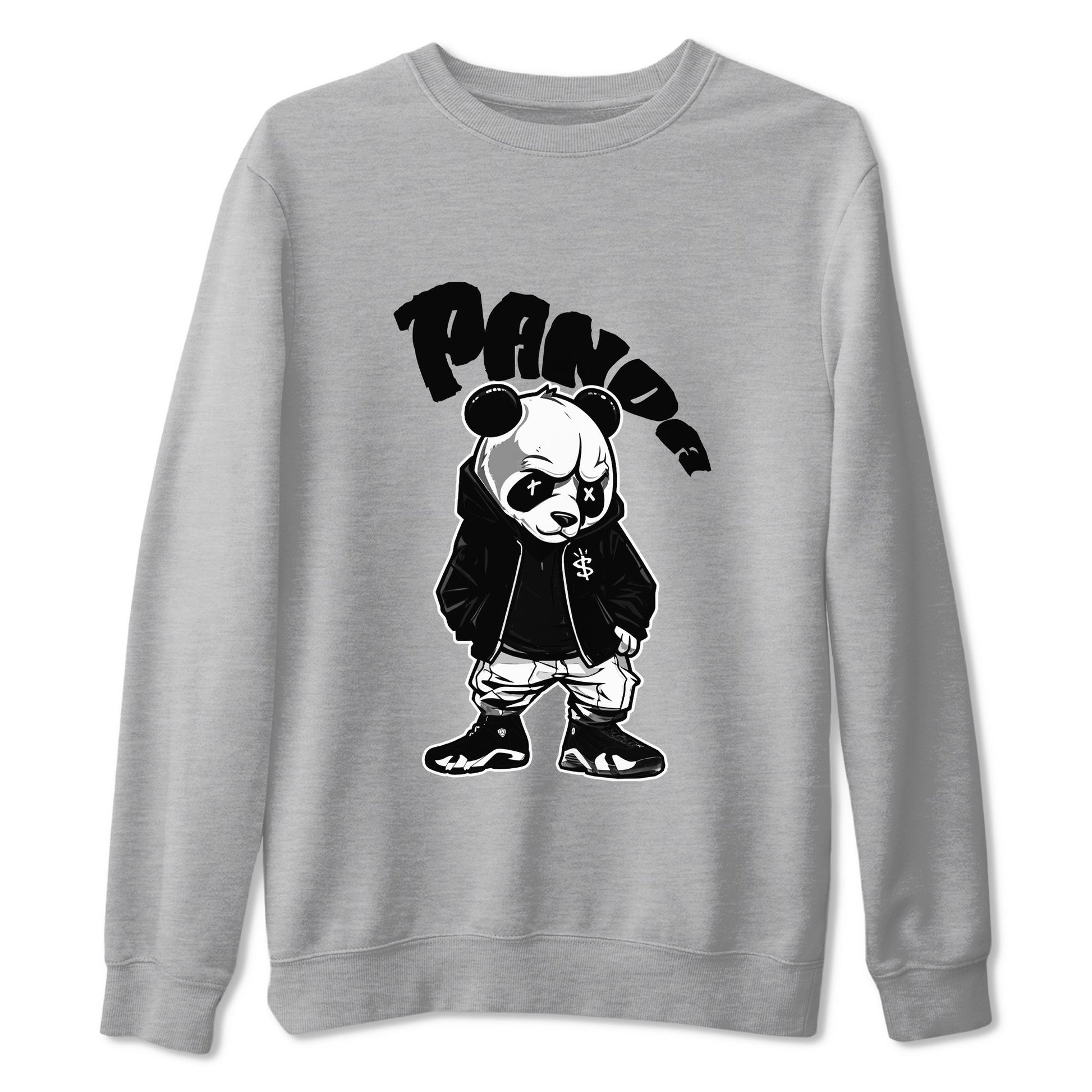 14s Panda shirt to match jordans Bastard Panda sneaker tees Air Jordan 14 Panda SNRT Sneaker Release Tees Unisex Heather Grey 2 T-Shirt