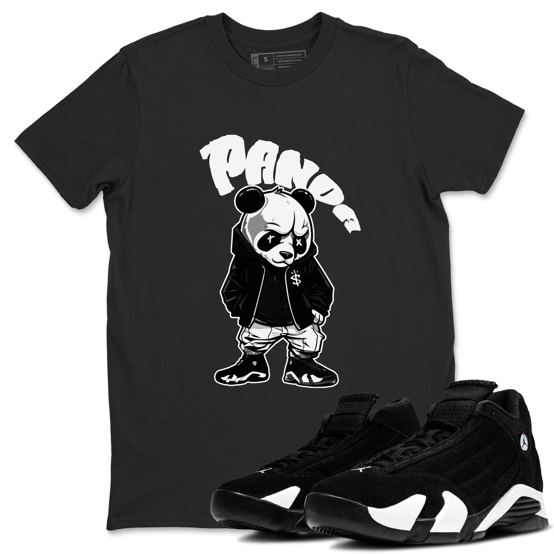 14s Panda shirt to match jordans Bastard Panda sneaker tees Air Jordan 14 Panda SNRT Sneaker Release Tees Unisex Black 1 T-Shirt