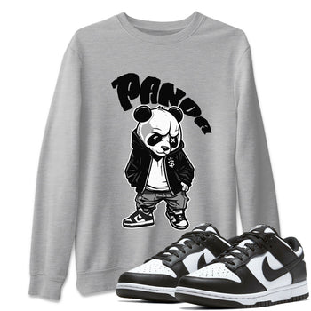 Dunk Panda Sneaker Match Tees Bastard Panda Sneaker Tees Dunk Low White Black SNRT Sneaker Release Tees Unisex Shirts Heather Grey 1