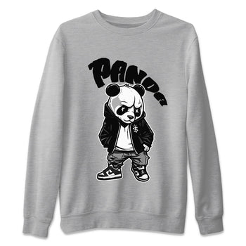 Dunk Panda Sneaker Match Tees Bastard Panda Sneaker Tees Dunk Low White Black SNRT Sneaker Release Tees Unisex Shirts Heather Grey 2