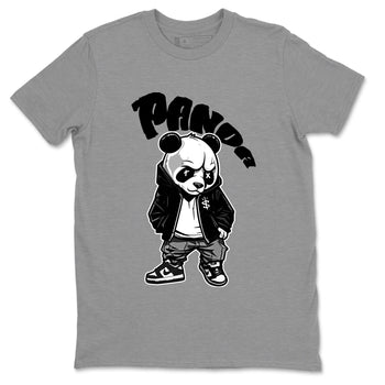 Dunk Panda Sneaker Match Tees Bastard Panda Sneaker Tees Dunk Low White Black SNRT Sneaker Release Tees Unisex Shirts Heather Grey 2