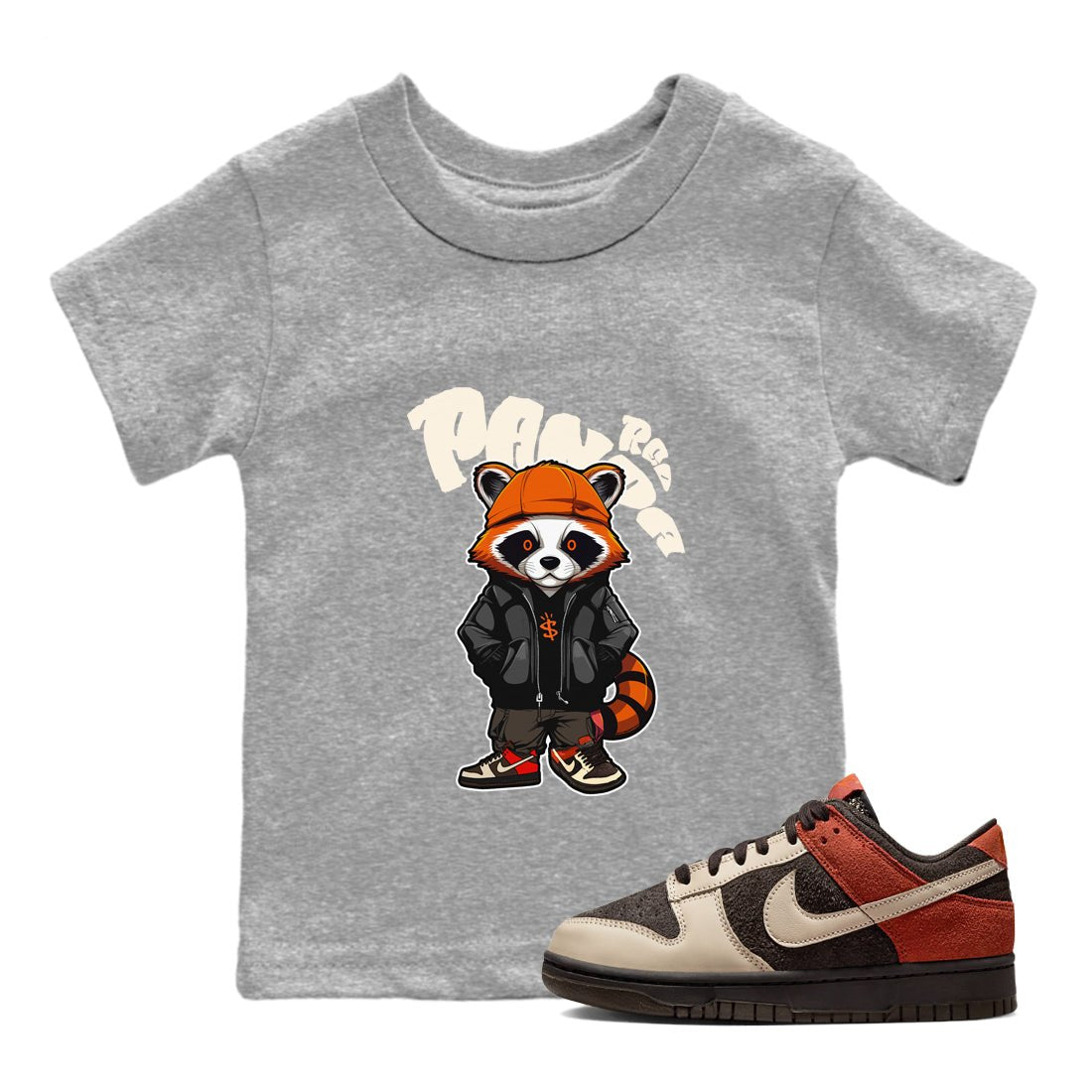 Dunk Red Panda shirt to match jordans Bastard Red Panda sneaker tees Nike Dunk LowRed Panda SNRT Sneaker Release Tees Baby Toddler Heather Grey 1 T-Shirt