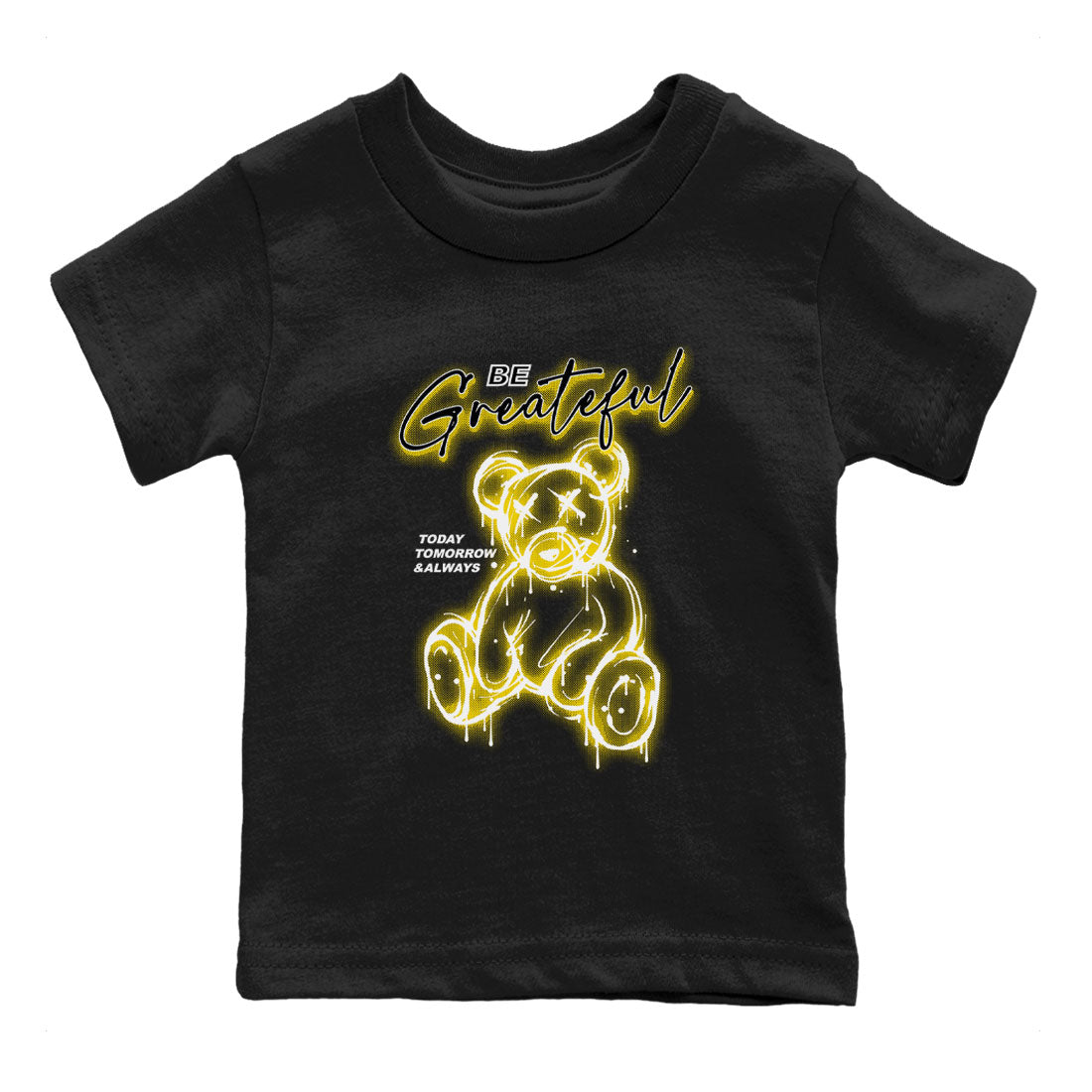 AJ1 Yellow Ochre shirt to match jordans Be Grateful sneaker tees Air Jordan 1 Yellow Ochre SNRT sneaker release tees baby toddler Black 2 cotton Shirt