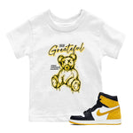 AJ1 Yellow Ochre shirt to match jordans Be Grateful sneaker tees Air Jordan 1 Yellow Ochre SNRT sneaker release tees baby toddler White 1 cotton Shirt