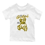 AJ1 Yellow Ochre shirt to match jordans Be Grateful sneaker tees Air Jordan 1 Yellow Ochre SNRT sneaker release tees baby toddler White 2 cotton Shirt