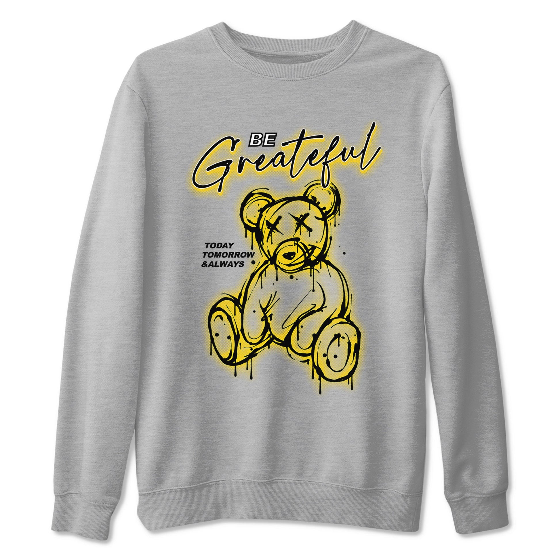 AJ1 Yellow Ochre shirt to match jordans Be Grateful sneaker tees Air Jordan 1 Yellow Ochre SNRT Sneaker Release Tees unisex cotton Heather Grey 2 crew neck shirt