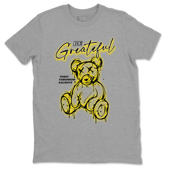 AJ1 Yellow Ochre shirt to match jordans Be Grateful sneaker tees Air Jordan 1 Yellow Ochre SNRT Sneaker Release Tees unisex cotton Heather Grey 2 crew neck shirt
