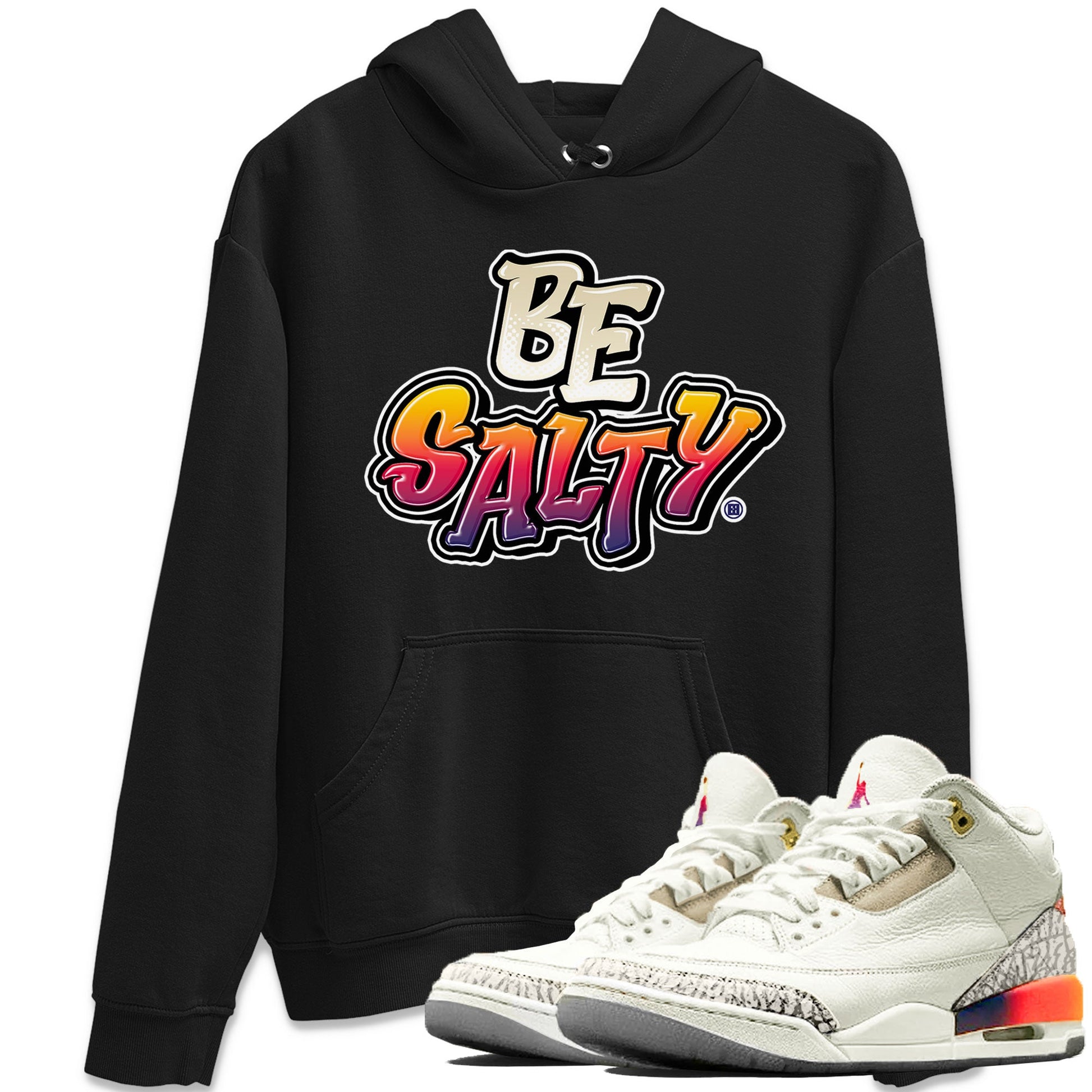 Air Jordan 3 X J Balvin shirt to match jordans Be Salty sneaker tees Air Jordan 3 X J Balvin SNRT Sneaker Release Tees Unisex Black 1 T-Shirt