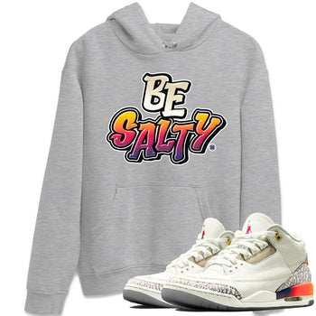 Air Jordan 3 X J Balvin shirt to match jordans Be Salty sneaker tees Air Jordan 3 X J Balvin SNRT Sneaker Release Tees Unisex Heather Grey 1 T-Shirt