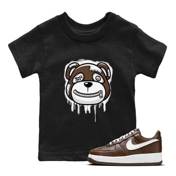AF1 Chocolate shirt to match jordans Bear Face sneaker tees Air Force 1 Chocolate SNRT Sneaker Tees Youth Kid's Baby Shirt Black 1 T-Shirt