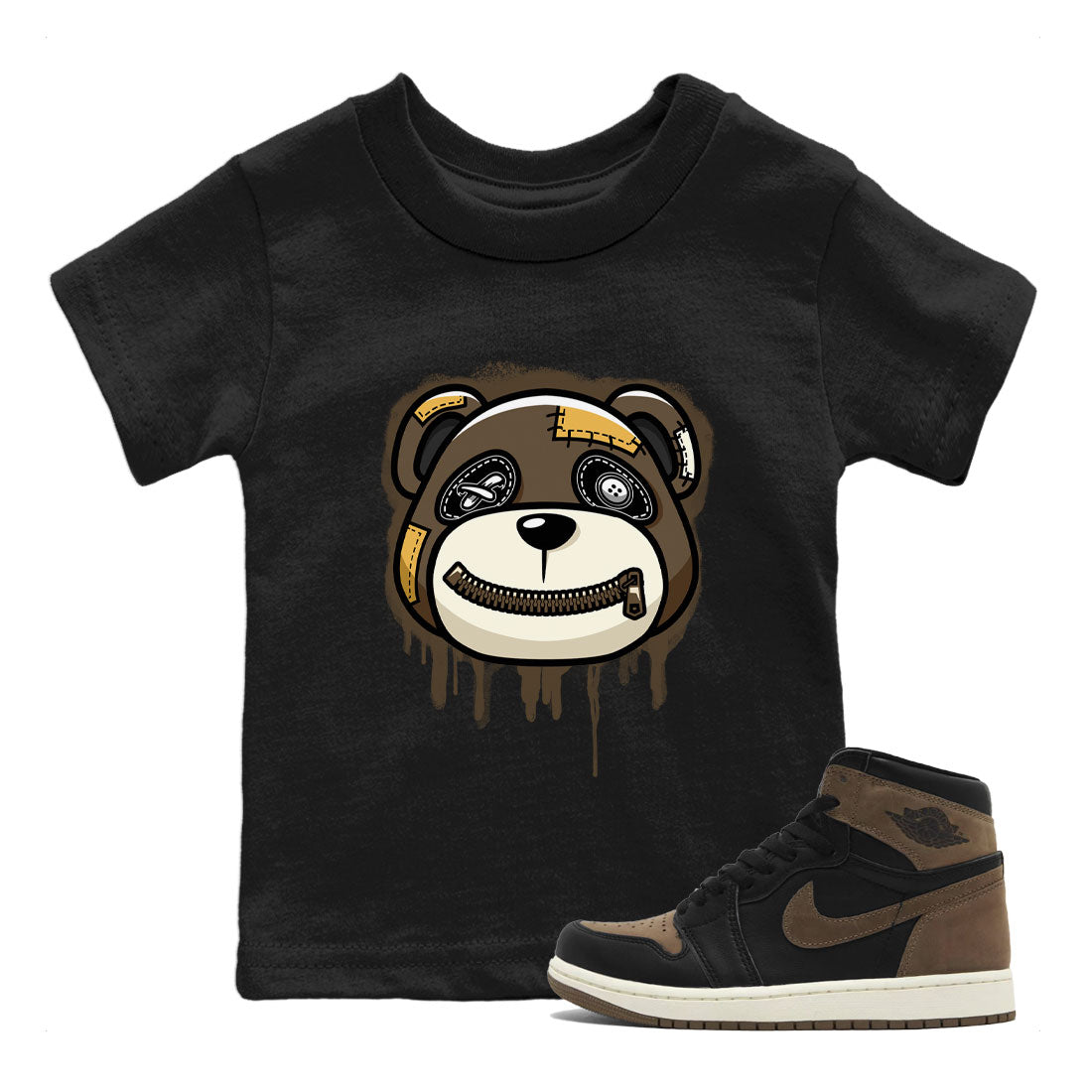Air Jordan 1 Retro High OG Palomino shirt to match jordans Bear Face sneaker tees Air Jordan 1 Palomino SNRT Sneaker Release Tees Baby Toddler Black 1 T-Shirt
