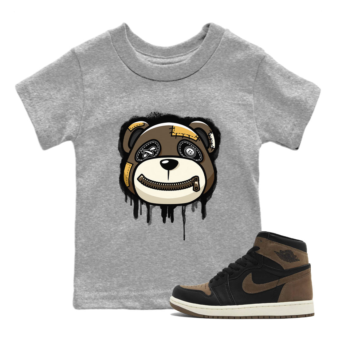 Air Jordan 1 Retro High OG Palomino shirt to match jordans Bear Face sneaker tees Air Jordan 1 Palomino SNRT Sneaker Release Tees Baby Toddler Heather Grey 1 T-Shirt