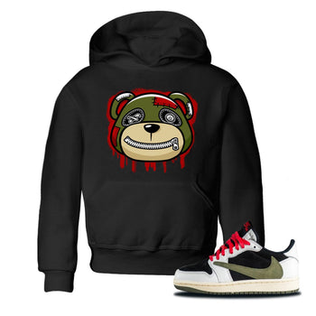 Jordan 1 Travis Scott Olive Sneaker Match Tees Bear Face Sneaker Tees Jordan 1 Travis Scott Olive Sneaker Release Tees Kids Shirts