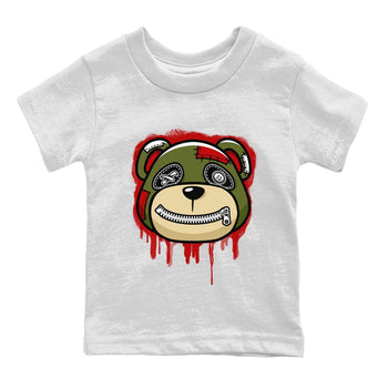 Jordan 1 Travis Scott Olive Sneaker Match Tees Bear Face Sneaker Tees Jordan 1 Travis Scott Olive Sneaker Release Tees Kids Shirts