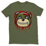 Jordan 1 Travis Scott Olive Sneaker Match Tees Bear Face Sneaker Tees Jordan 1 Travis Scott Olive Sneaker Release Tees Unisex Shirts