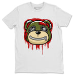 Jordan 1 Travis Scott Olive Sneaker Match Tees Bear Face Sneaker Tees Jordan 1 Travis Scott Olive Sneaker Release Tees Unisex Shirts