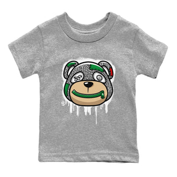 Air Jordan 3 Lucky Green Sneaker Match Tees Bear Face Sneaker Tees Jordan 3 Retro Lucky Green Sneaker Release Tees Kids Shirts Heather Grey 2