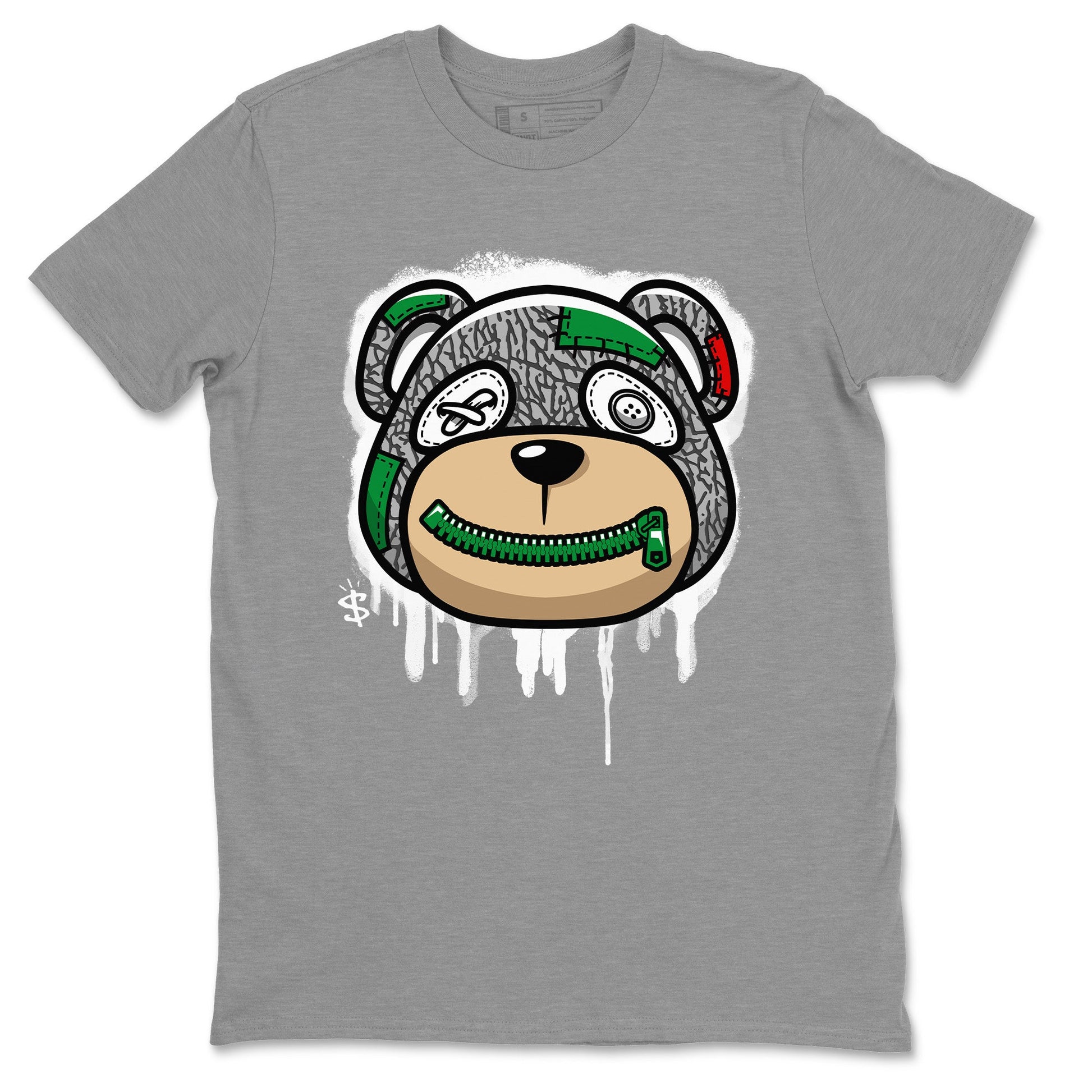 Air Jordan 3 Lucky Green Sneaker Match Tees Bear Face Sneaker Tees Jordan 3 Retro Lucky Green Sneaker Release Tees Unisex Shirts Heather Grey 2