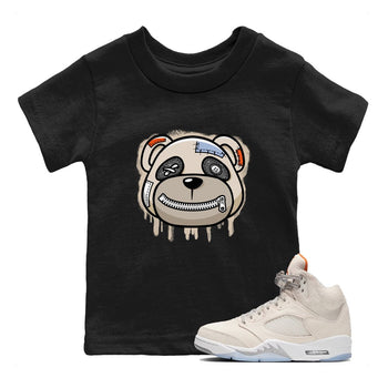 Air Jordan 5 Craft Sneaker Match Tees Bear Face Sneaker Tees Air Jordan 5 Craft Tee Kids Shirts Black 1