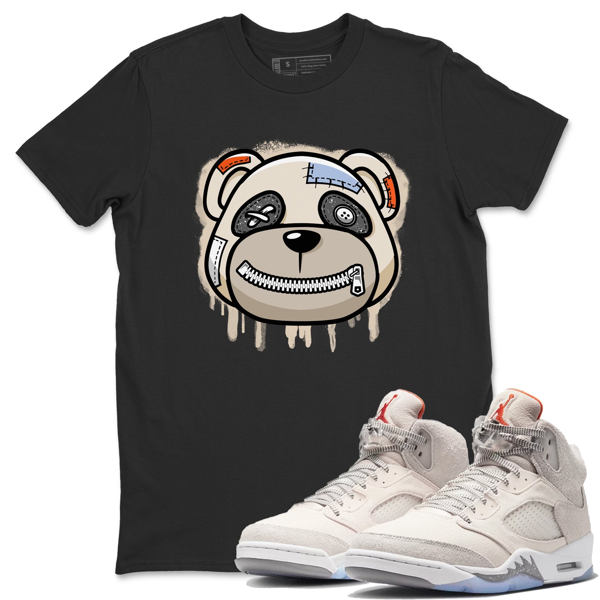 Air Jordan 5 Craft Sneaker Match Tees Bear Face Sneaker Tees Air Jordan 5 Craft Tee Unisex Shirts Black 1