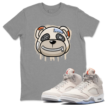 Air Jordan 5 Craft Sneaker Match Tees Bear Face Sneaker Tees Air Jordan 5 Craft Tee Unisex Shirts Heather Grey 1