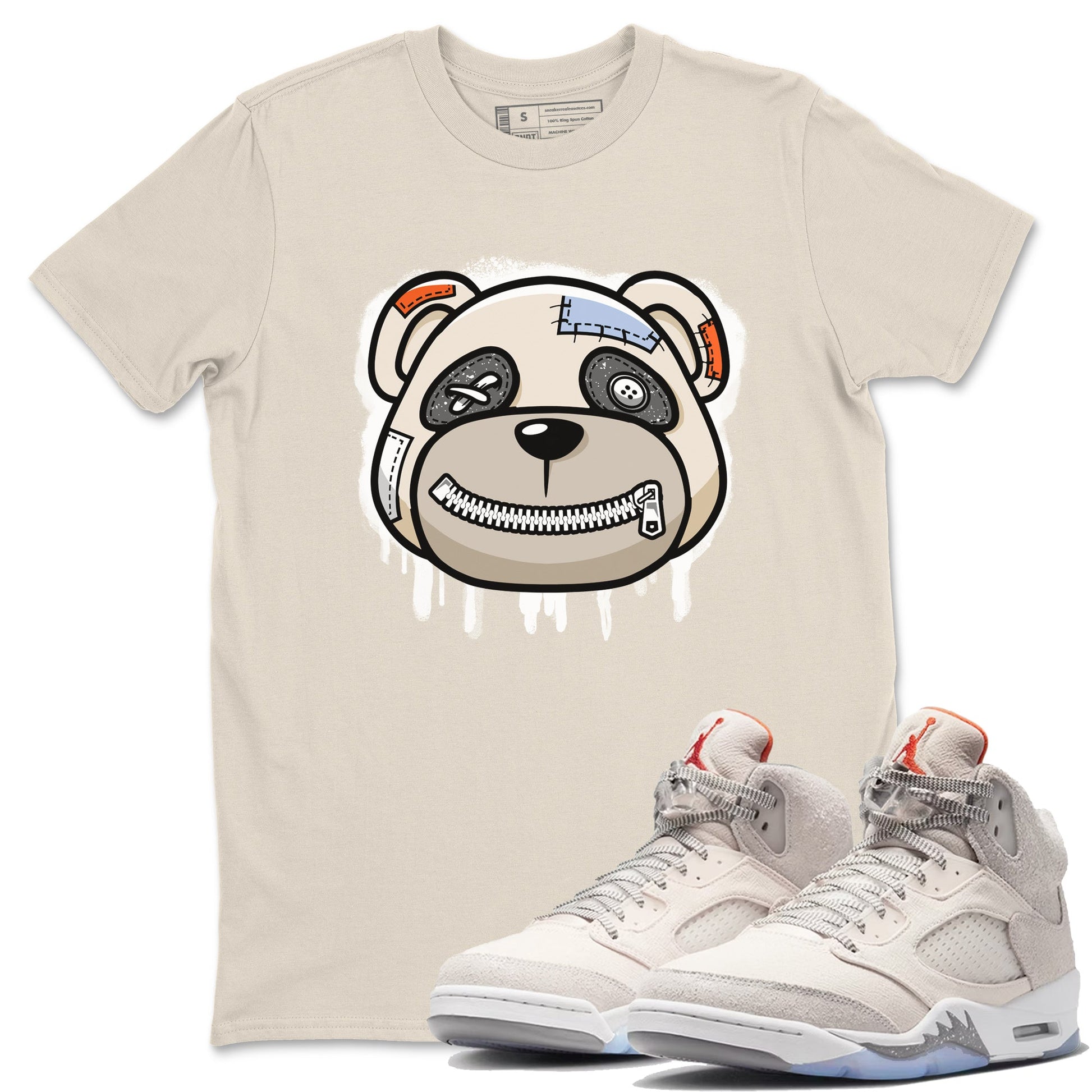 Air Jordan 5 Craft Sneaker Match Tees Bear Face Sneaker Tees Air Jordan 5 Craft Tee Unisex Shirts Natural 1