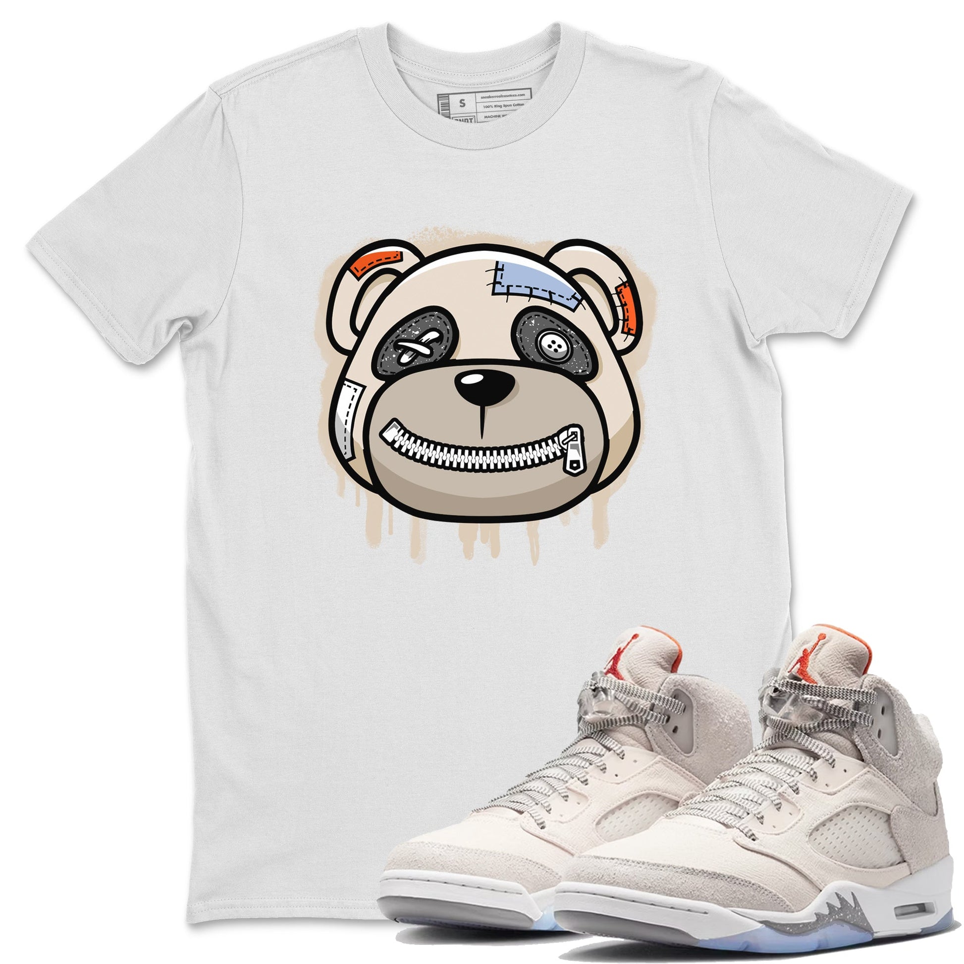 Air Jordan 5 Craft Sneaker Match Tees Bear Face Sneaker Tees Air Jordan 5 Craft Tee Unisex Shirts White 1