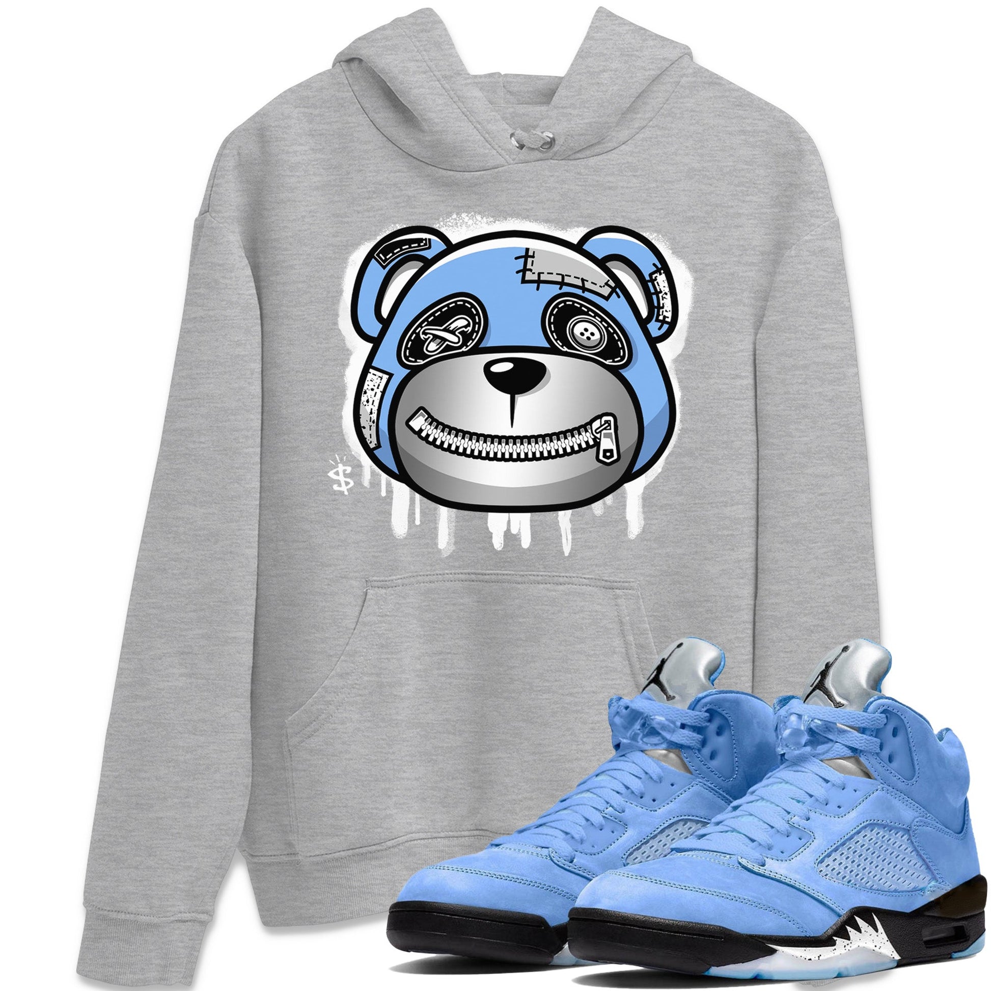 Jordan 5 UNC Sneaker Match Tees Bear Face Sneaker Tees Jordan 5 UNC SNRT Sneaker Tees Unisex Shirts