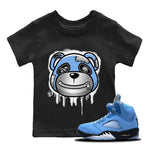 Jordan 5 UNC Sneaker Match Tees Bear Face Sneaker Tees Jordan 5 UNC Sneaker Release Tees Kids Shirts