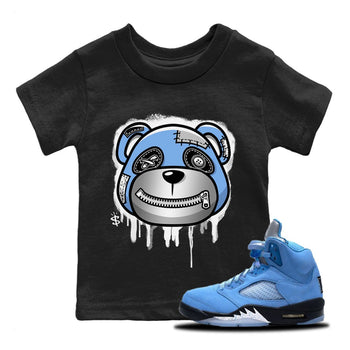 Jordan 5 UNC Sneaker Match Tees Bear Face Sneaker Tees Jordan 5 UNC Sneaker Release Tees Kids Shirts