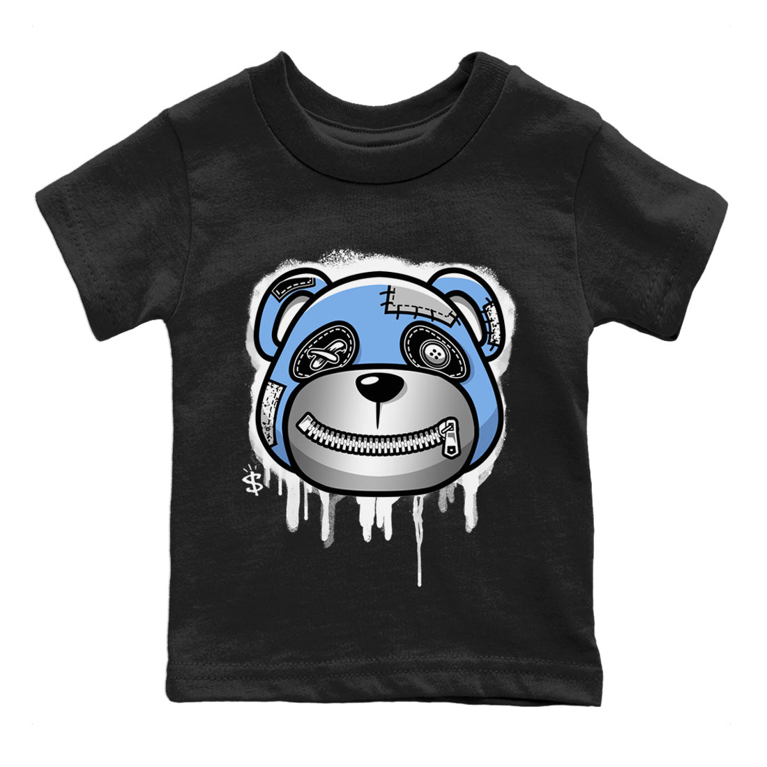 Jordan 5 UNC Sneaker Match Tees Bear Face Sneaker Tees Jordan 5 UNC Sneaker Release Tees Kids Shirts