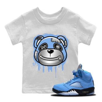 Jordan 5 UNC Sneaker Match Tees Bear Face Sneaker Tees Jordan 5 UNC Sneaker Release Tees Kids Shirts