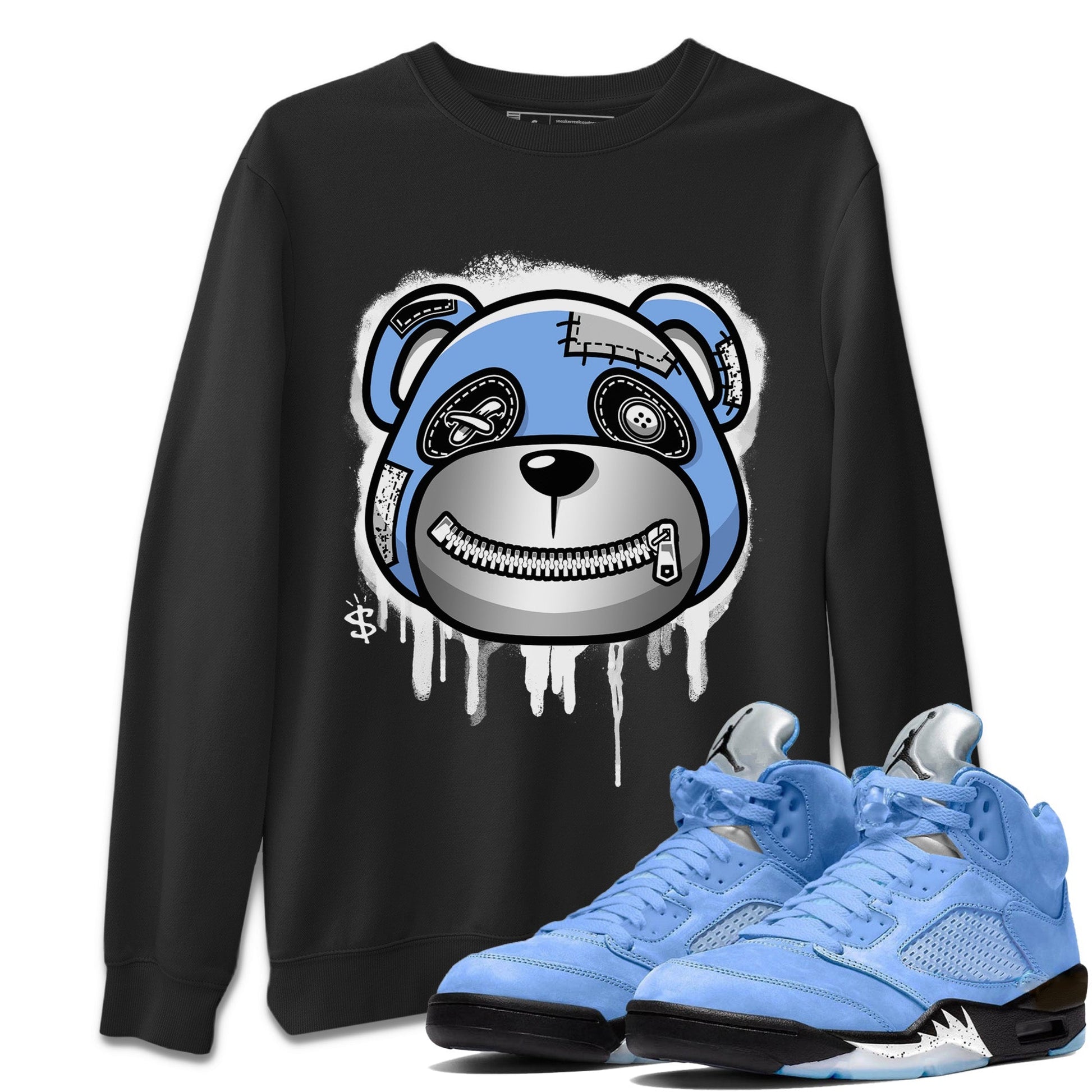 Jordan 5 UNC Sneaker Match Tees Bear Face Sneaker Tees Jordan 5 UNC SNRT Sneaker Tees Unisex Shirts