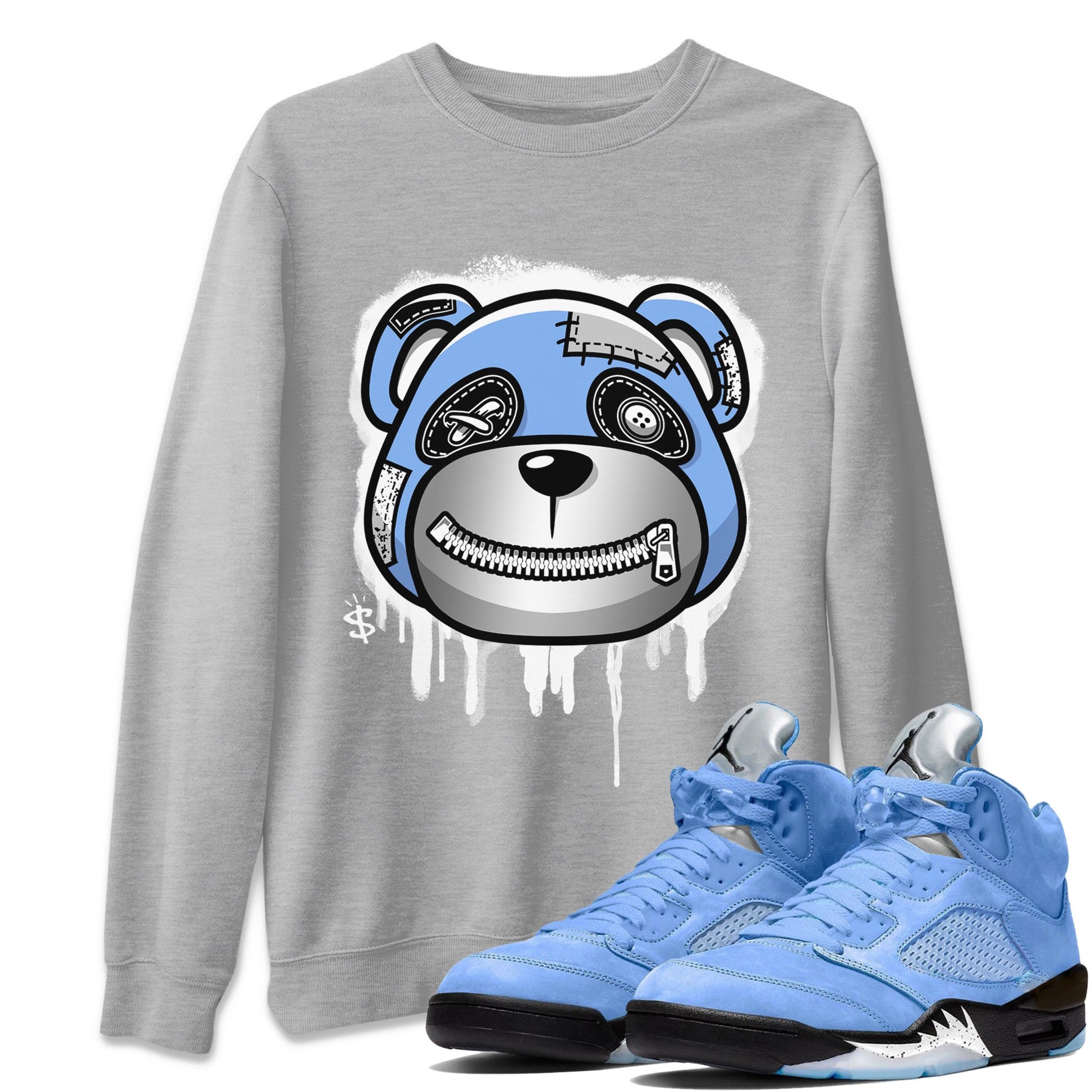 Jordan 5 UNC Sneaker Match Tees Bear Face Sneaker Tees Jordan 5 UNC SNRT Sneaker Tees Unisex Shirts