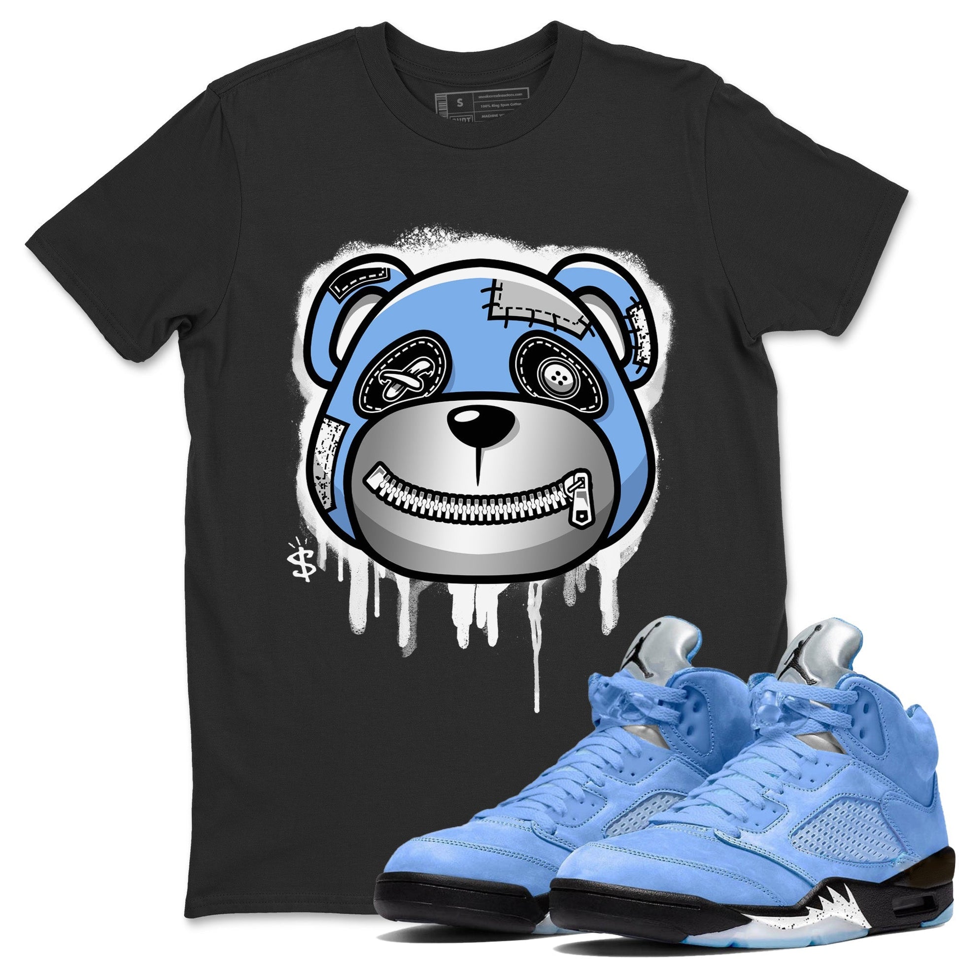 Jordan 5 UNC Sneaker Match Tees Bear Face Sneaker Tees Jordan 5 UNC SNRT Sneaker Tees Unisex Shirts