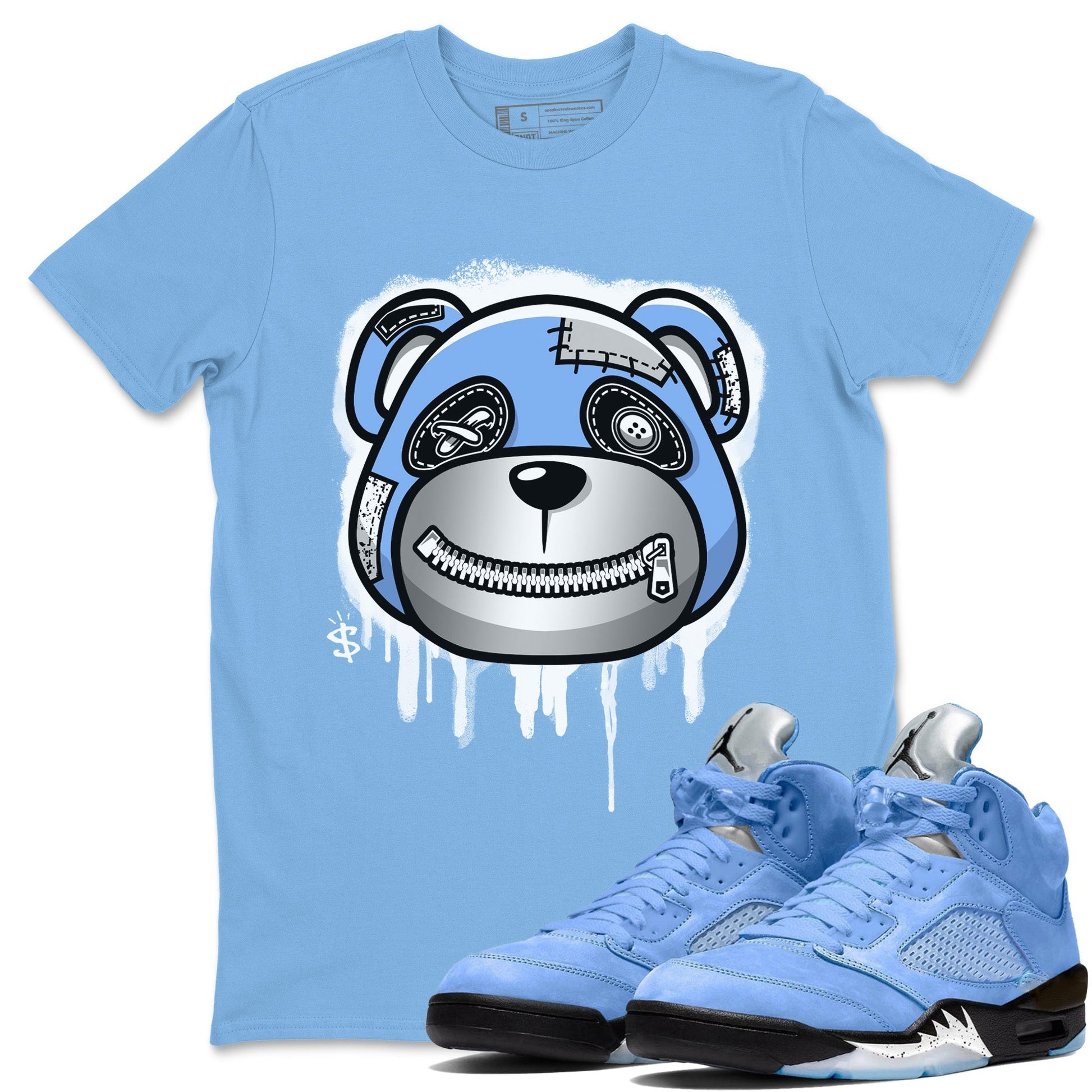 Jordan 5 UNC Sneaker Match Tees Bear Face Sneaker Tees Jordan 5 UNC SNRT Sneaker Tees Unisex Shirts