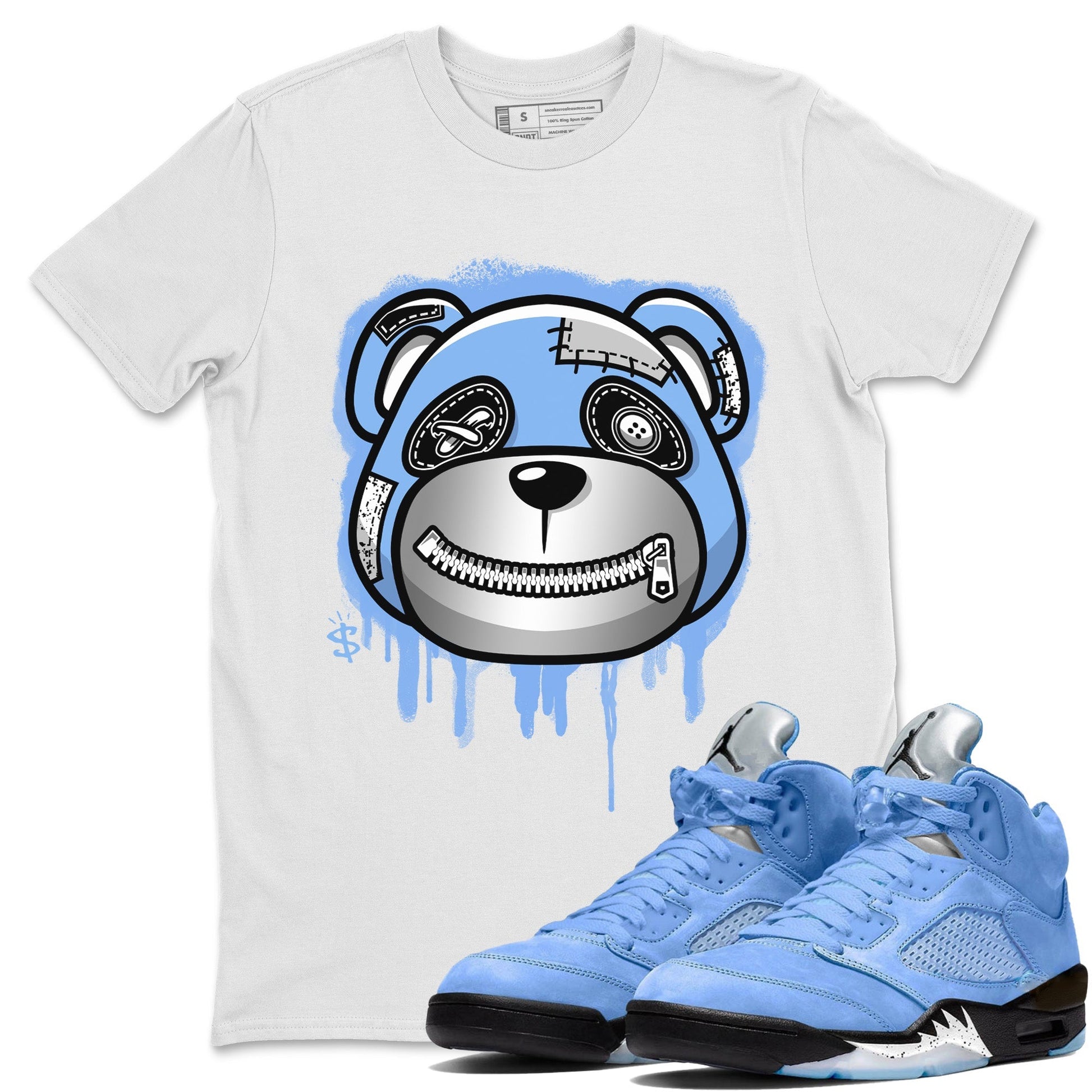 Jordan 5 UNC Sneaker Match Tees Bear Face Sneaker Tees Jordan 5 UNC SNRT Sneaker Tees Unisex Shirts