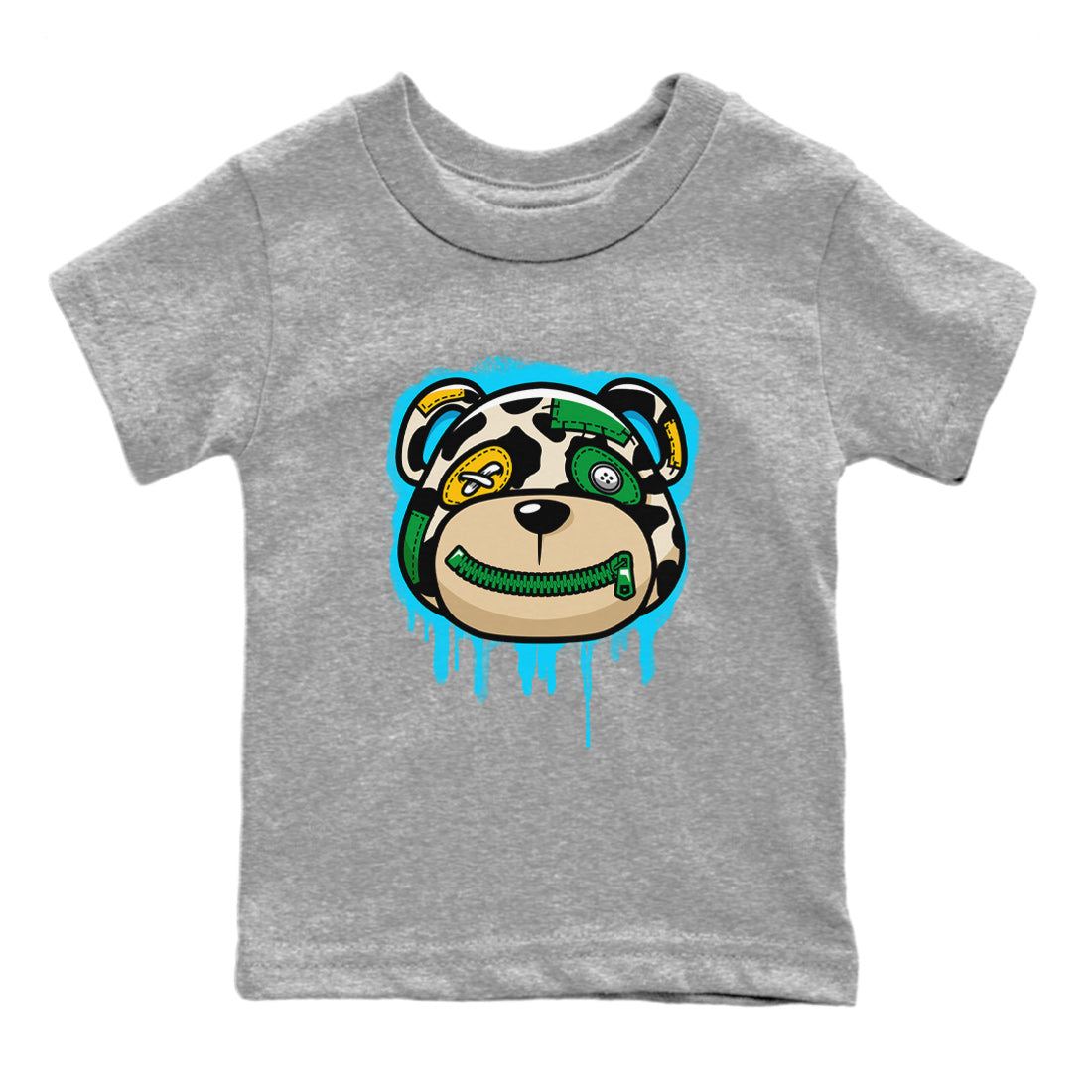 Dunk Chunky Dunky Tee Bear Face Sneaker Tees Dunk Chunky Dunky Sneaker Release Tees Kids Shirts Heather Grey 2