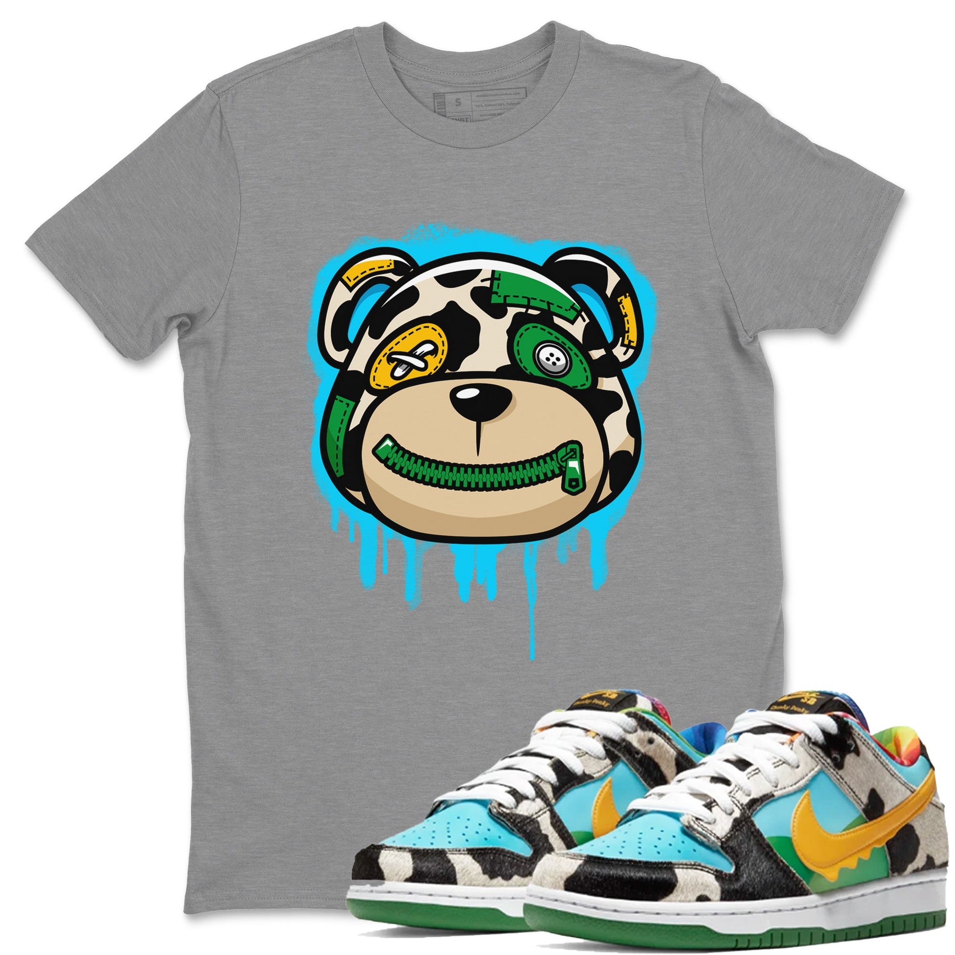 Dunk Chunky Dunky Tee Bear Face Sneaker Tees Dunk Chunky Dunky Sneaker Release Tees Unisex Shirts Heather Grey 1