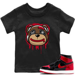 Jordan 1 Bred Patent Sneaker Match Tees Bear Face Sneaker Tees Jordan 1 Bred Patent Sneaker Release Tees Kids Shirts