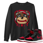 Jordan 1 Bred Patent Sneaker Match Tees Bear Face Sneaker Tees Jordan 1 Bred Patent Sneaker Release Tees Unisex Shirts